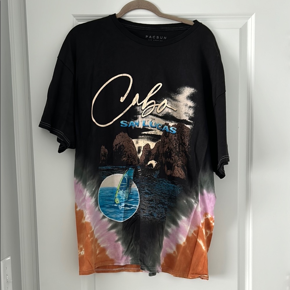 PacSun Cabo San Lucas Graphic Tee - Black and Blue